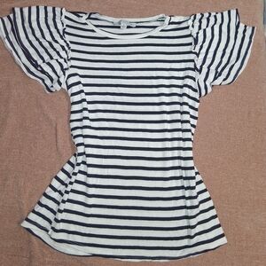 Striped Black and White Women's Top